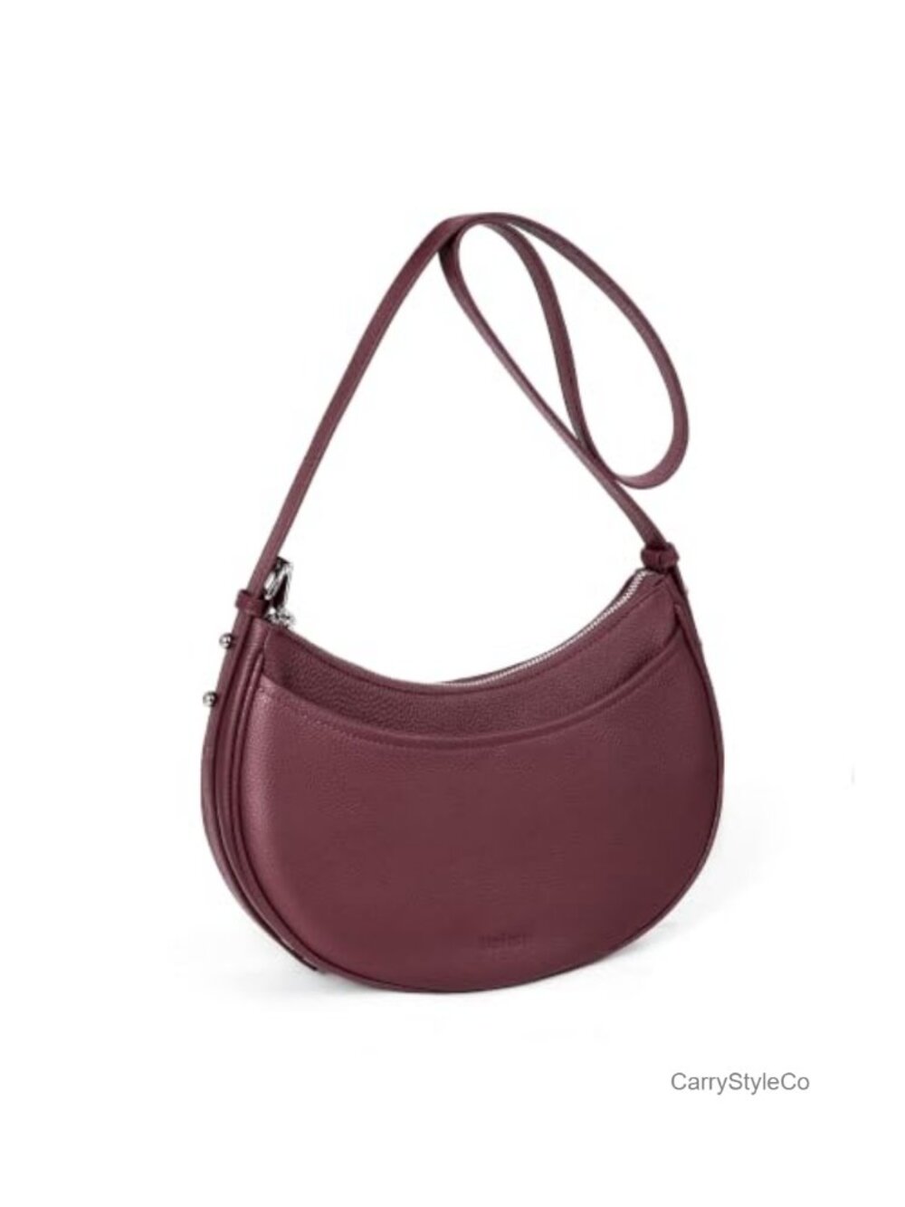 Genuine Leather Crescent Crossbody Bag RFID Anti-Theft 3-Way Hobo